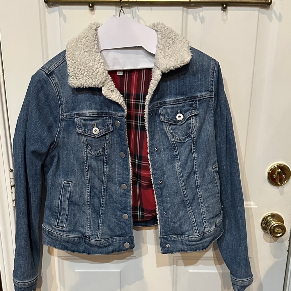 Torrid Blue Denim Jacket with Sherpa Collar